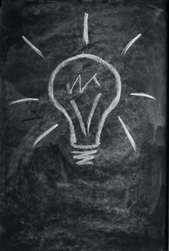 lightbulb drawn on the blackboard lightbulb drawn on the blackboard